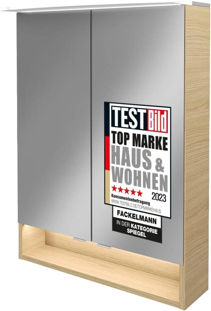 Fackelmann B.STYLE Spiegelschrank, 60 cm breit, Braun Bild 1