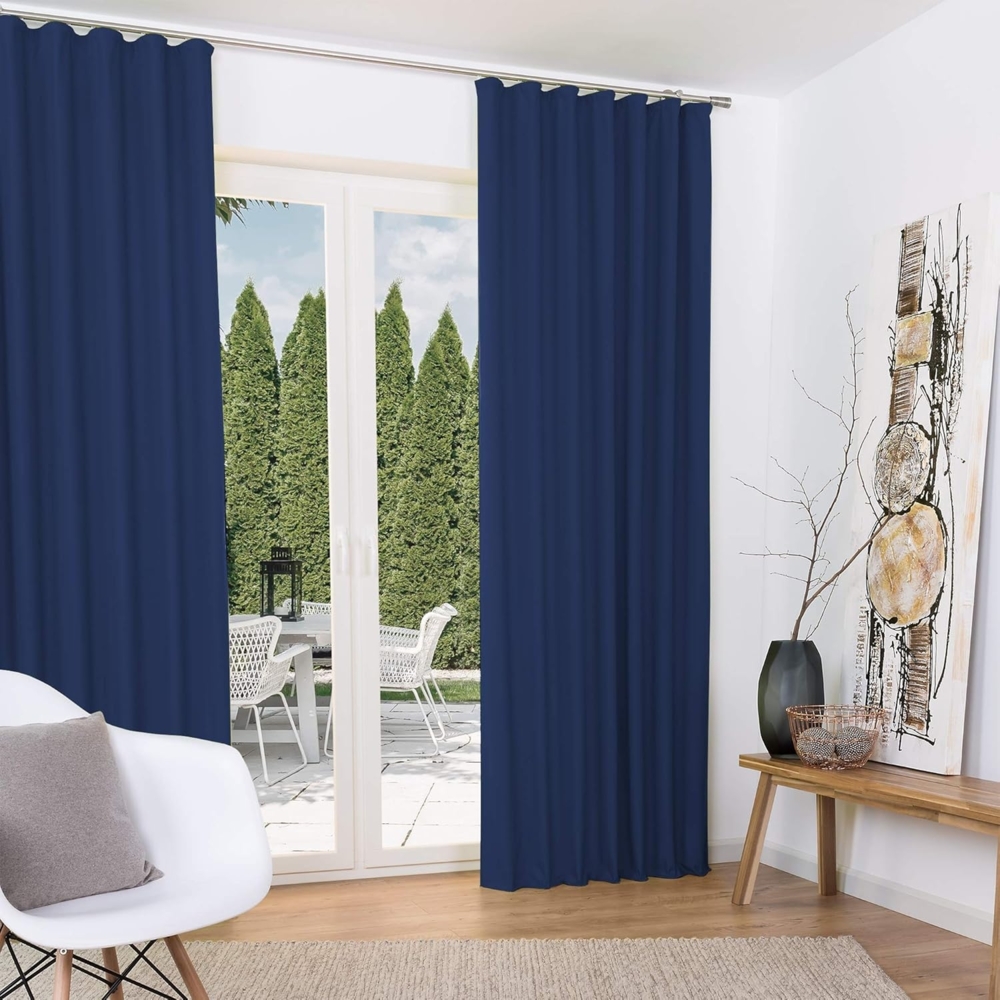 Beautissu Vorhang Amelie Luna, 2er Set Kräuselband Thermogardine 140x245cm Bild 1