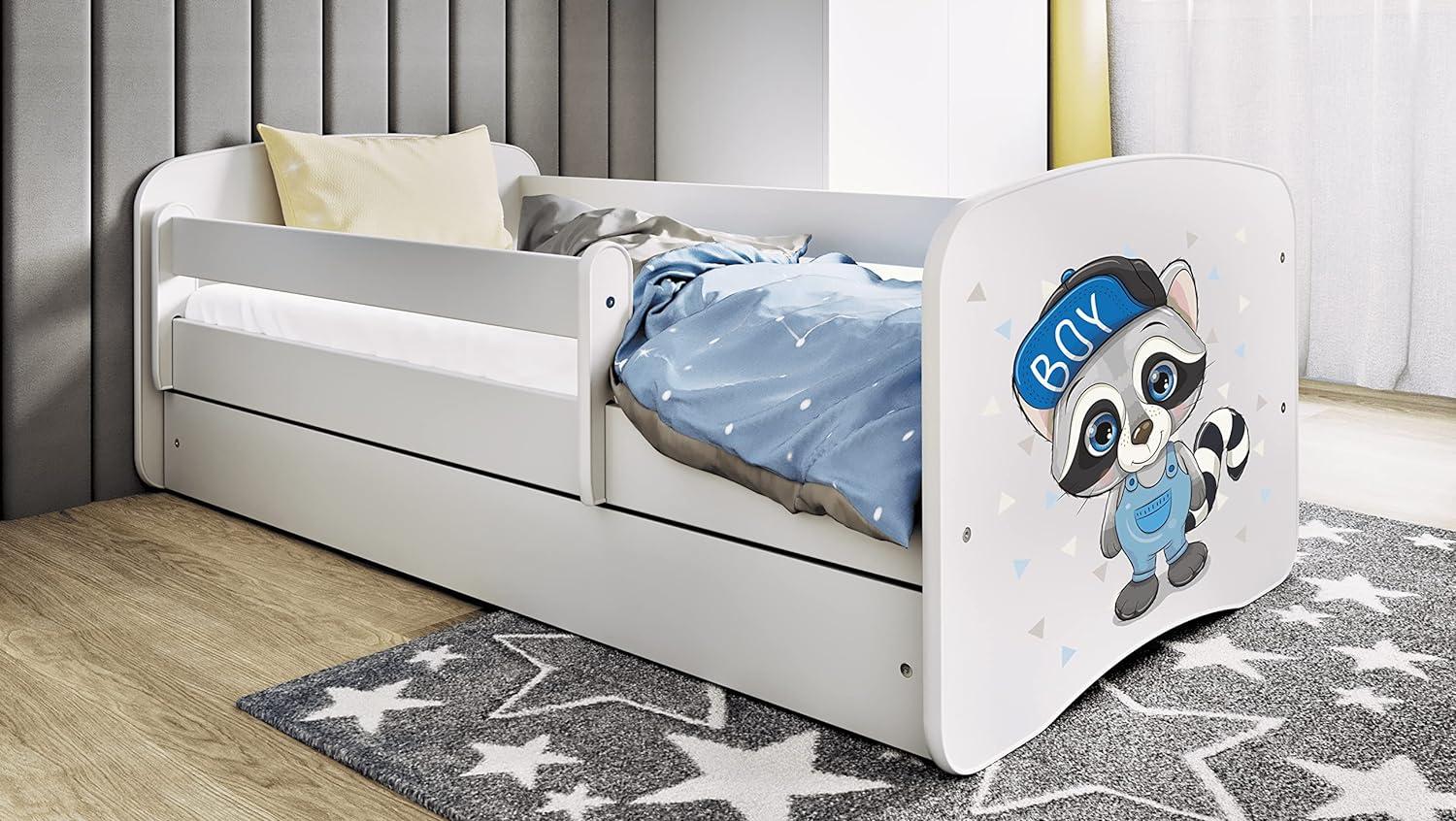 Bjird Kinderbett Babydream 180x80 cm 160x80 cm 140x70 cm (optional mit Matratze, mit Schublade Rausfallschutz und Lattenrost), verschieden Farben und Varianten für Mädchen und Jungen Bild 1