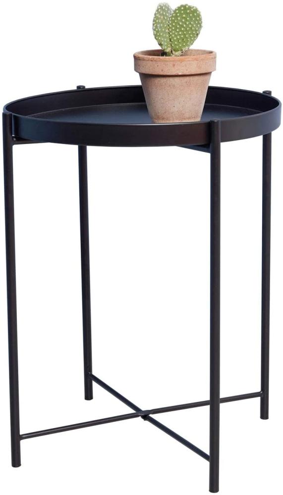 Tabletttisch rund Ø38cm H50cm Metall Schwarz Bild 1