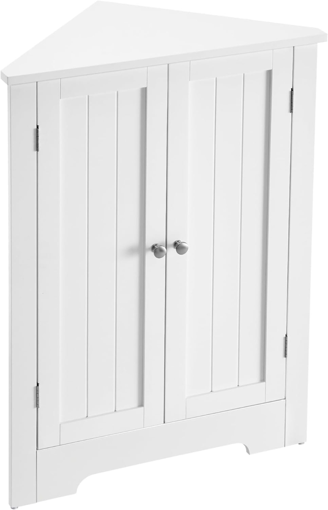 VASAGLE Eckschrank, Badezimmerschrank, mit Türen, verstellbare Ablage, für Badezimmer, Küche, Wohnzimmer, modern, Landhausstil, wolkenweiß BBC844P31 Bild 1