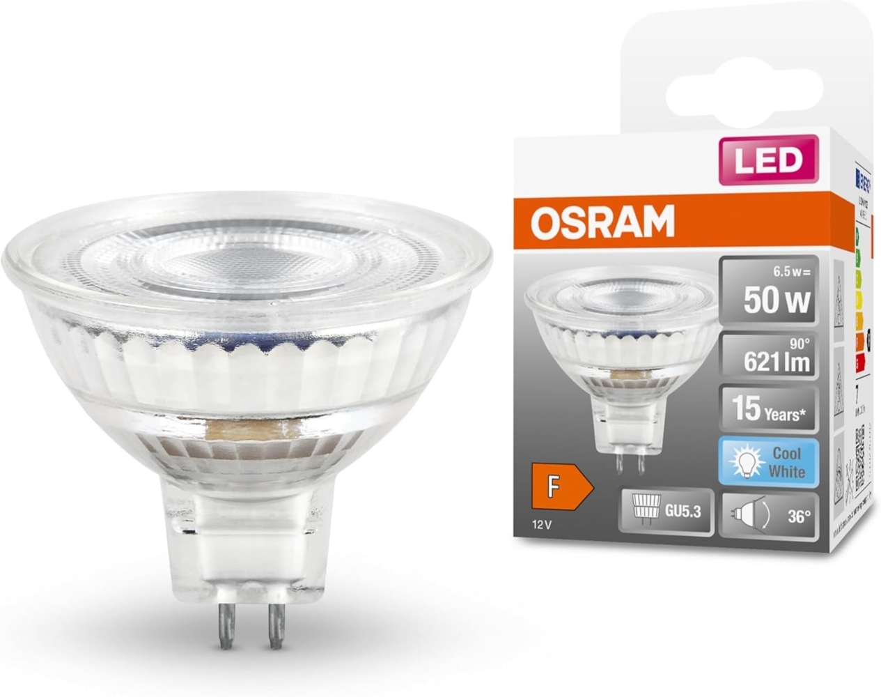 Osram LED-Lampe MR16 8W/840 (50W) 36° GU5. 3 Bild 1