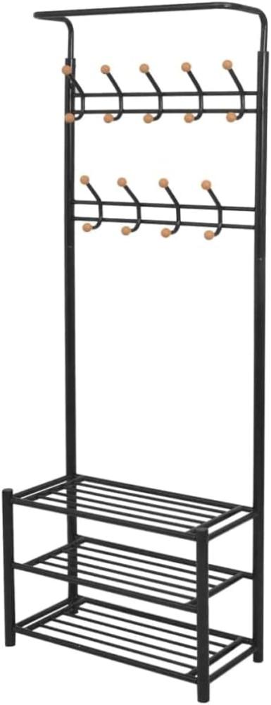 vidaXL Garderobe mit Schuhablage 68×32×182,5 cm Schwarz 243726 Bild 1