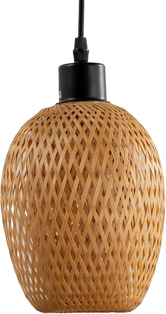riess-ambiente Hängeleuchte ORGANIC LIVING 20cm natur · Pendellampe mit Schirm · oval · handmade, keine besonderen Funktionen, ohne Leuchtmittel, für Esszimmer · Bambus-Holz · Boho-Stil · für Schlafzimmer Bild 1