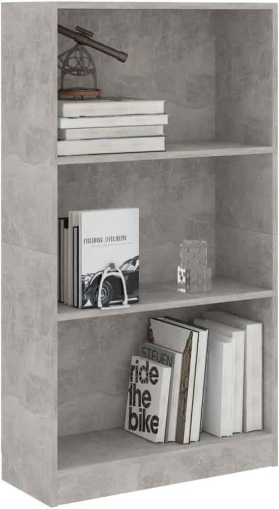 vidaXL Bücherregal 3 Fächer Betongrau 60x24x109 cm Holzwerkstoff 800868 Bild 1