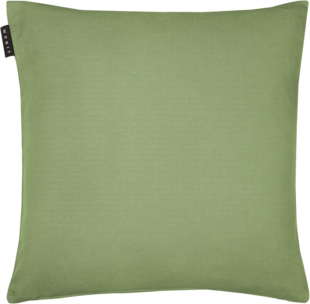 LINUM ANNABELL Elegant Kissenhülle 50x50 cm, 100% Baumwolle, Maschinenwaschbar, Moosgrün Bild 1