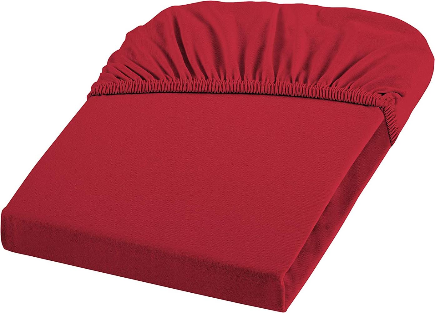 Fleuresse Fein-Jersey Spannbetttuch Bettlaken 140 x 200 cm - 160 x 200 cm Elastan 4580 rot Bild 1