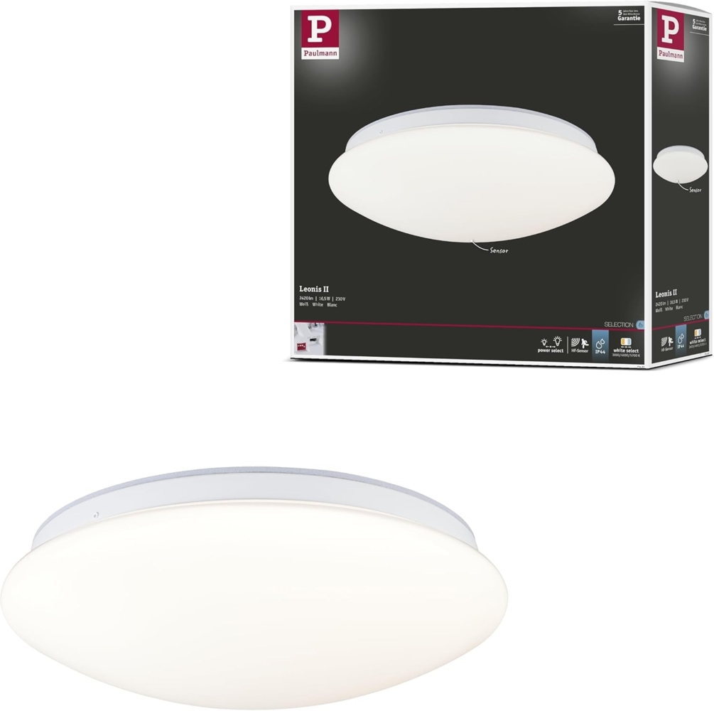 Paulmann 75407 LED Deckenleuchte Leonis Bewegungsmelder 3000-5700K IP44 Weiß Bild 1