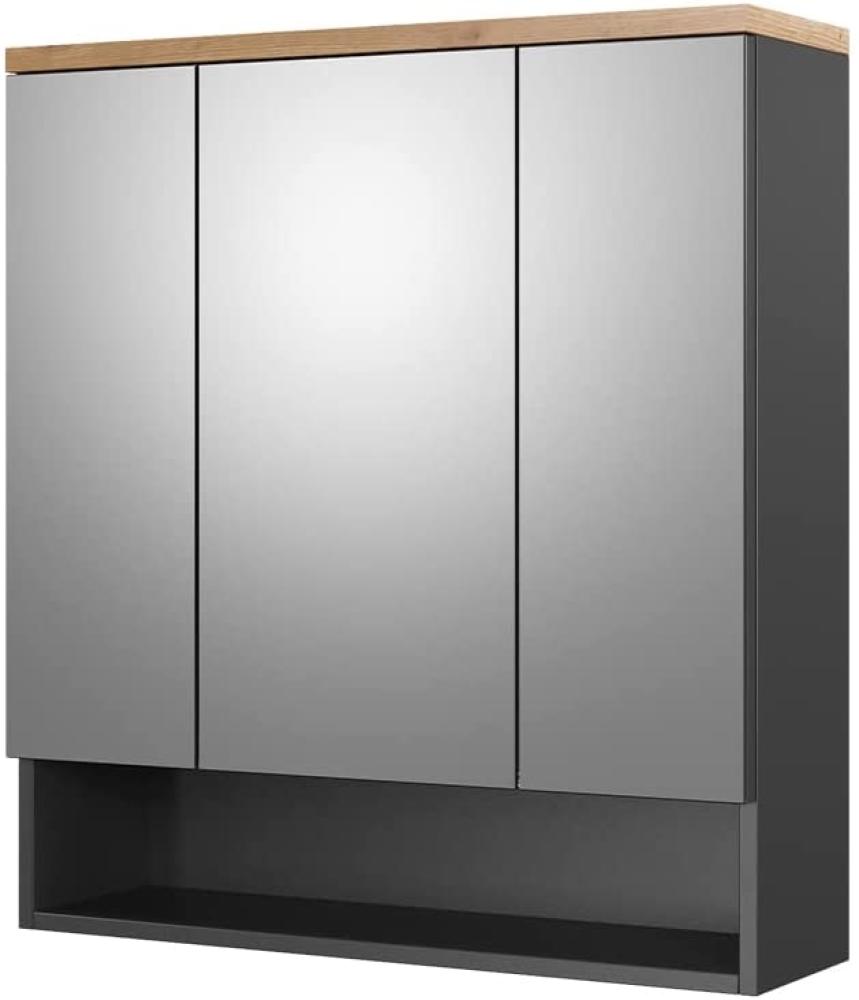 Vicco 'Eden' Spiegelschrank, Spanplatte anthrazit, 70 x 77,5 x 21,7 cm Bild 1