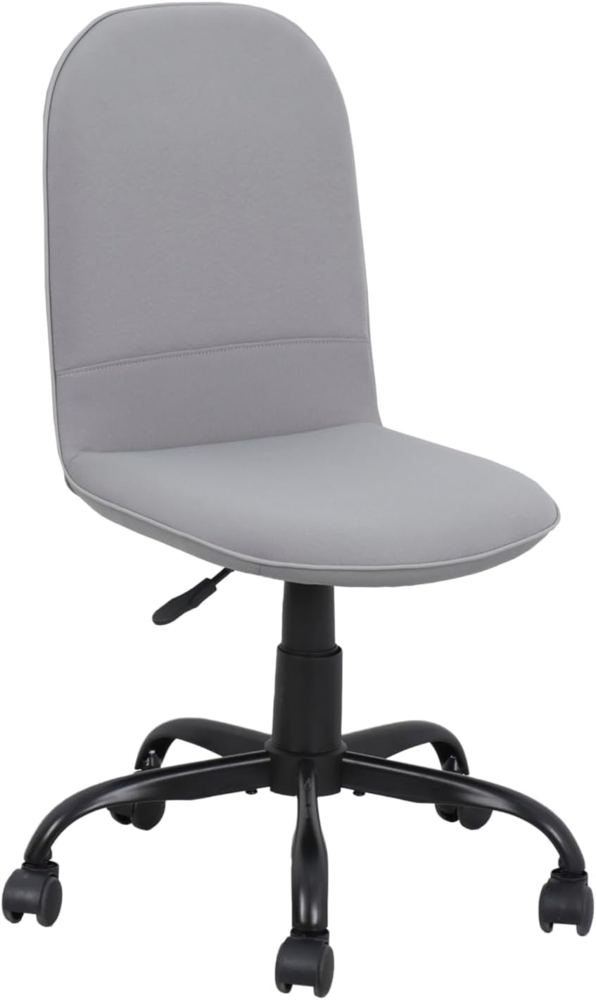 byLIVING Bürostuhl Trolly Drehstuhl/Kinderstuhl/Metall schwarz pulverbeschichtet/Bezug Webstoff/klappbar/Sicherheitsdoppelrollen/B 42, H 85-95, T 54 cm (hellgrau) Bild 1