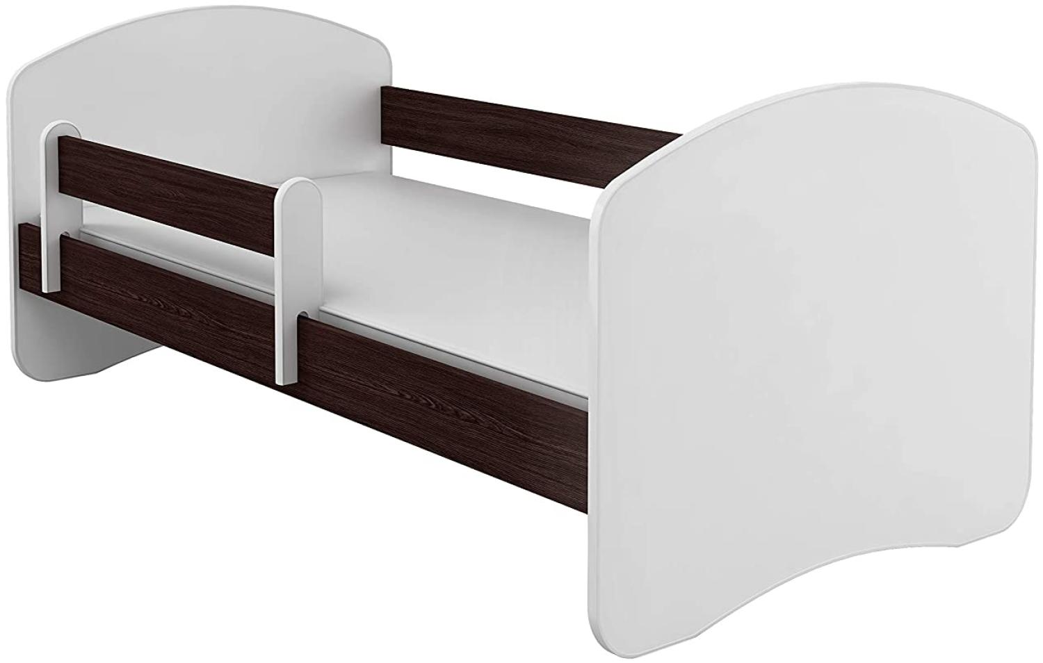 Kinderbett Jugendbett mit einer Schublade und Matratze Weiß ACMA II (140x70 cm, Holz Wenge) Bild 1
