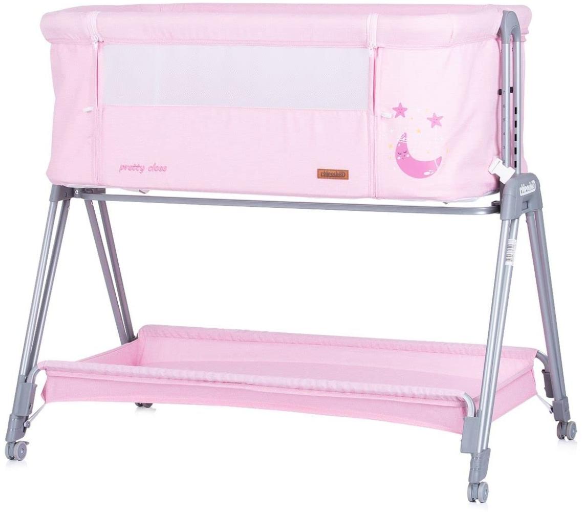 Chipolino Babybett Beistellbett Pretty Close Matratze, Räder, höhenverstellbar rosa Bild 1