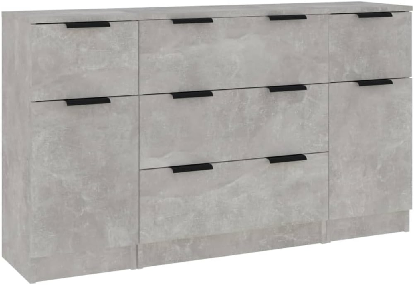 3-tlg. Sideboard-Set Betongrau Holzwerkstoff [3115823] Bild 1