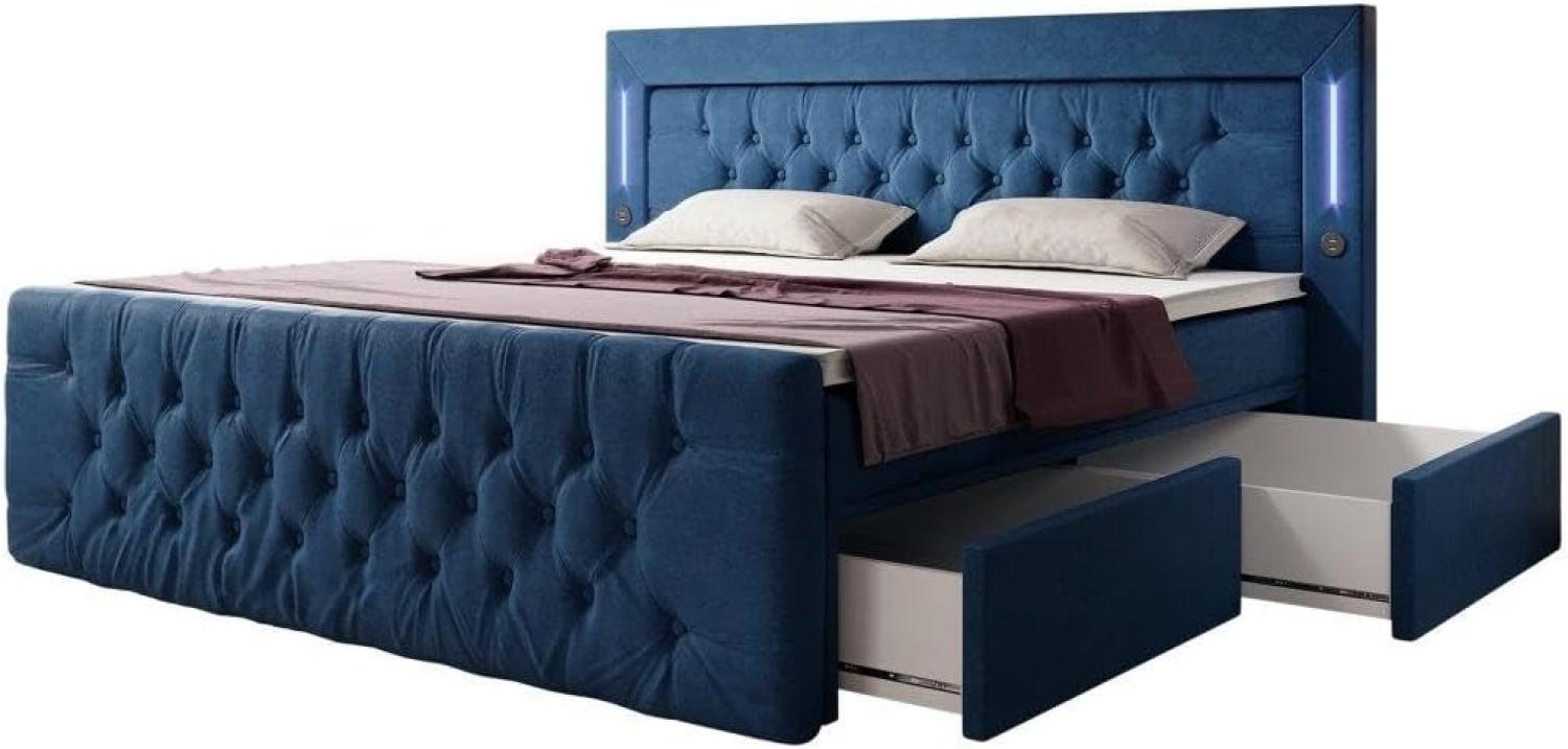 Boxspringbett Charme 160x200 H2 Blau Bild 1