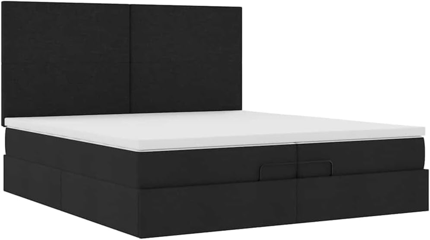 Ottoman-Bett mit Matratzen Schwarz 200x200 cm Stoff 3313101 Bild 1