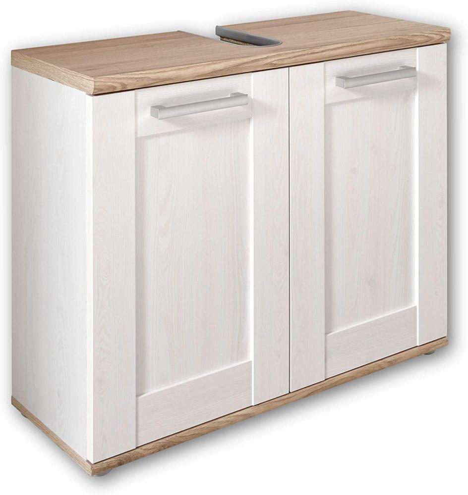 Stella Trading ROMANCE Badezimmer Waschbeckenunterschrank in Sibiu Lärche / San Remo Optik - Bad Unterschrank Badezimmerschrank mit viel Stauraum - 80 x 66 x 32 cm (B/H/T) Bild 1