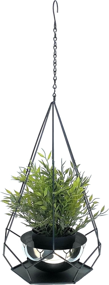 DanDiBo Blumenampel Innen Metall Wand Hängepflanzen 59 cm 96095 S mit Topf 6 Ecken Pflanzenhänger Blumenhänger Topfhänger Blumen Blumentopfhänger Hängetopf Bild 1