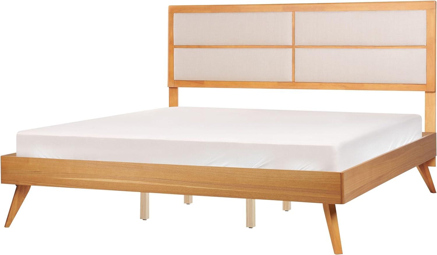 Bett heller Holzfarbton beige Lattenrost 180 x 200 cm POISSY Bild 1