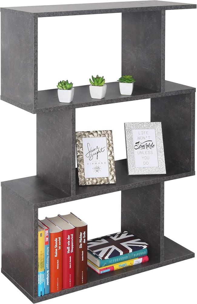 Standregal 97 x 70 x 25 cm Betonoptik Grau – Bücherregal Wandregal Wohnzimmer RICOO WM072-BG Bild 1