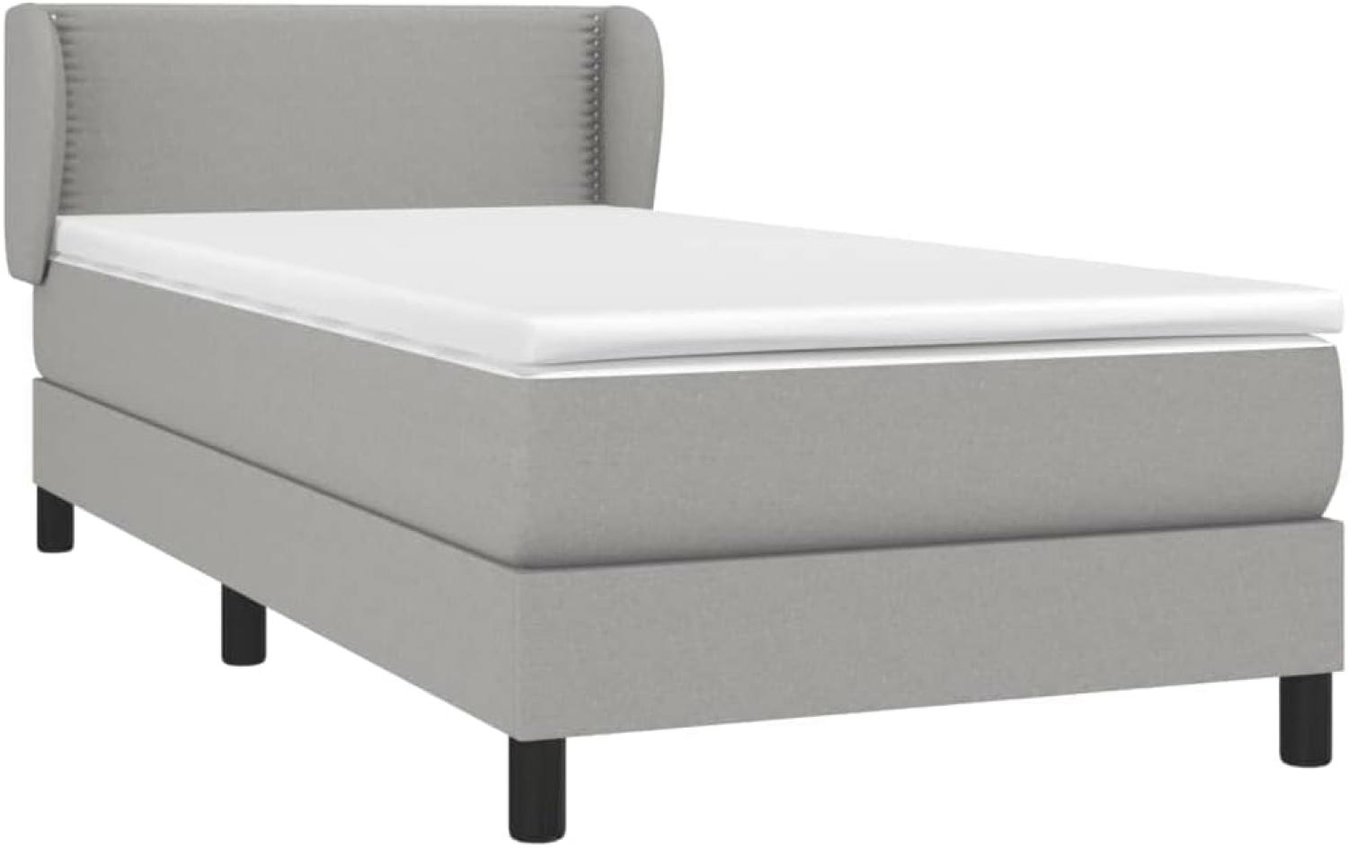 Boxspringbett mit Matratze Stoff Hellgrau 90 x 200 cm, Härtegrad: H2 [3126133] Bild 1