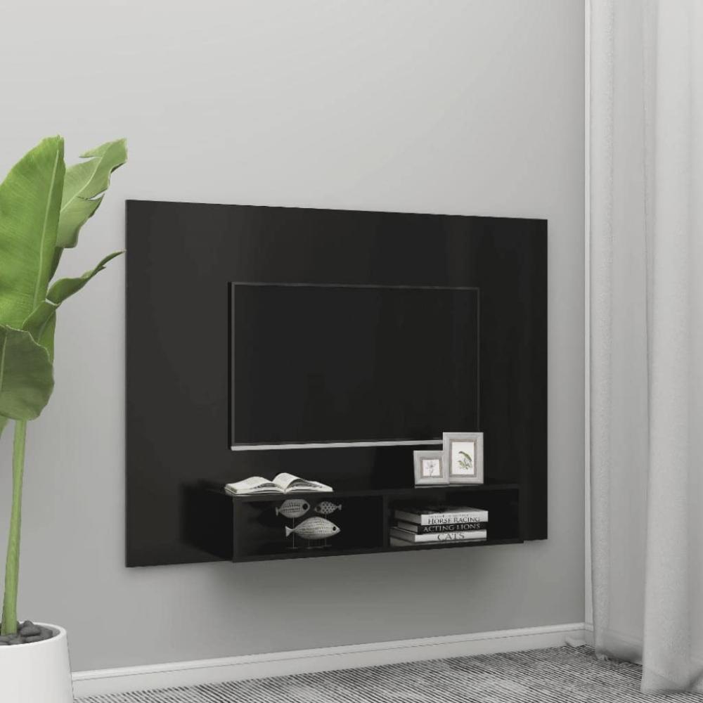 TV-Wandschrank Schwarz 135 x 23,5 x 90 cm Holzwerkstoff Bild 1