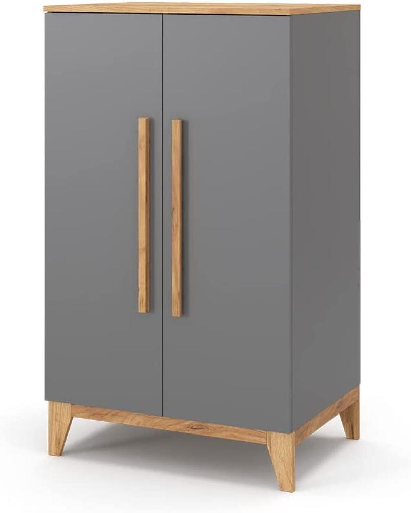 VitaliSpa Kleiderschrank Malia 120x70cm grau, Schrank für Kinderzimmer, 4 Fächer Bild 1