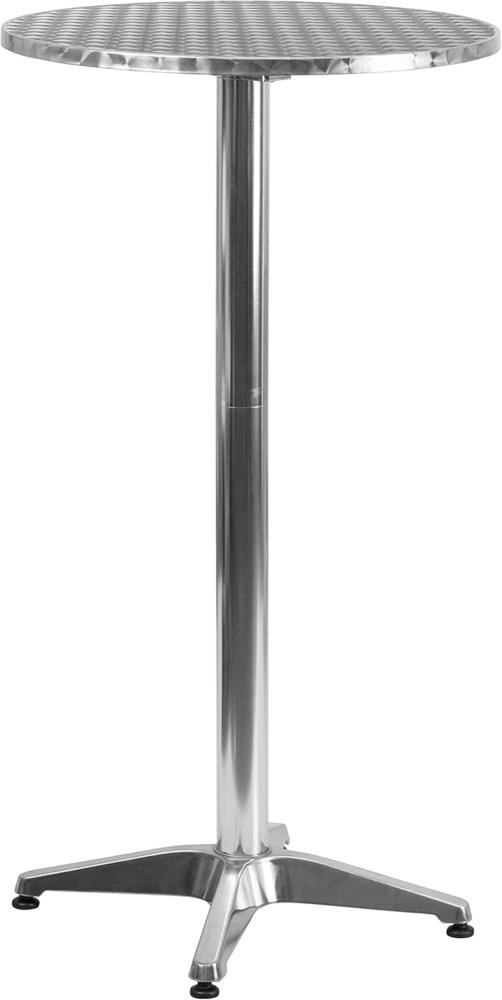 Flash Furniture Bistrotisch aus Aluminium – Höhenverstellbarer Bartisch für Veranstaltungen, Bars, Clubs oder Restaurants – Pflegeleichter Stehtisch zum Zusammenklappen Bild 1