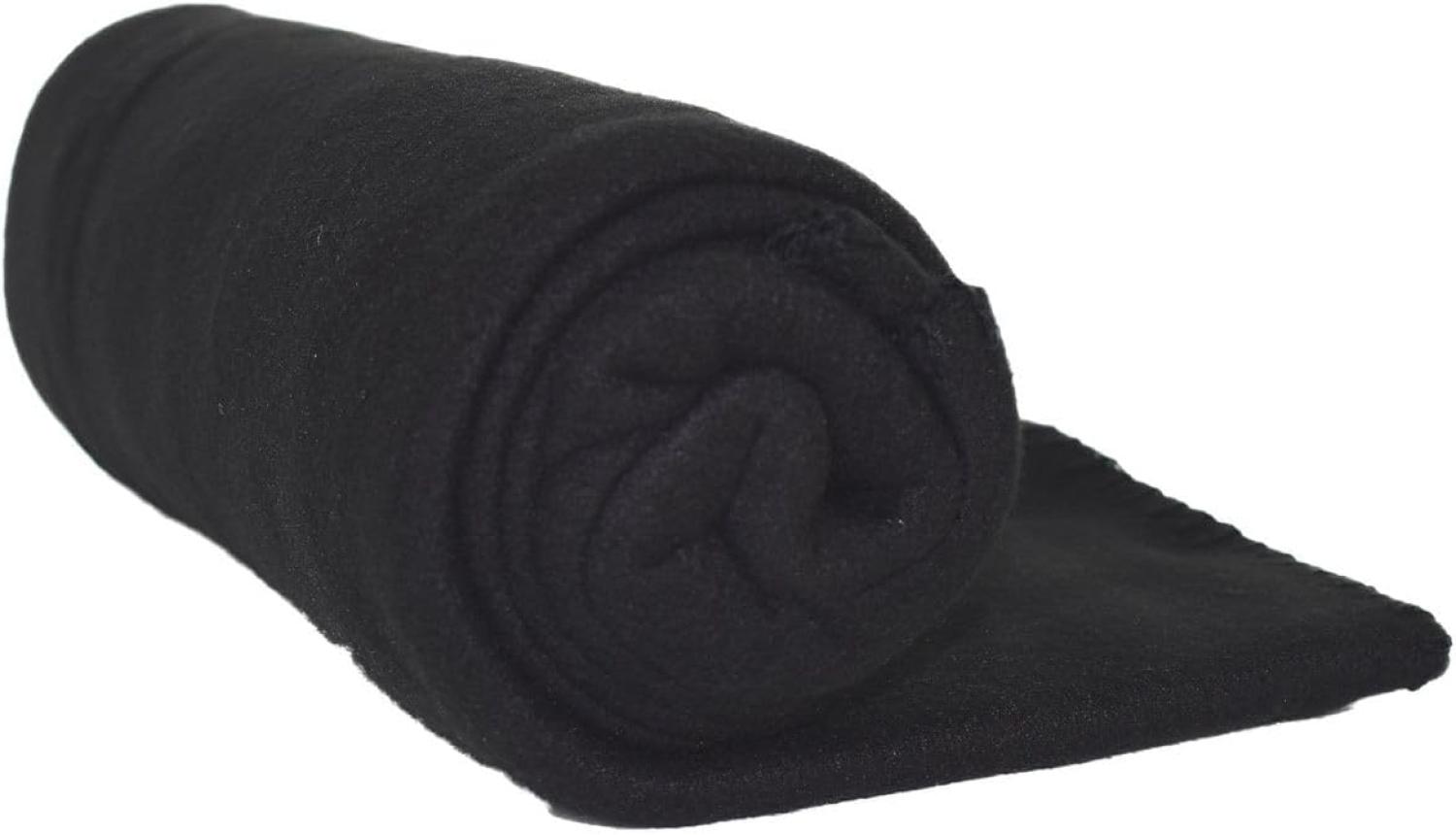 Fleecedecke Polarfleece Schwarz 130 x 170 cm Wohndecke Schlafdecke Decke Bild 1