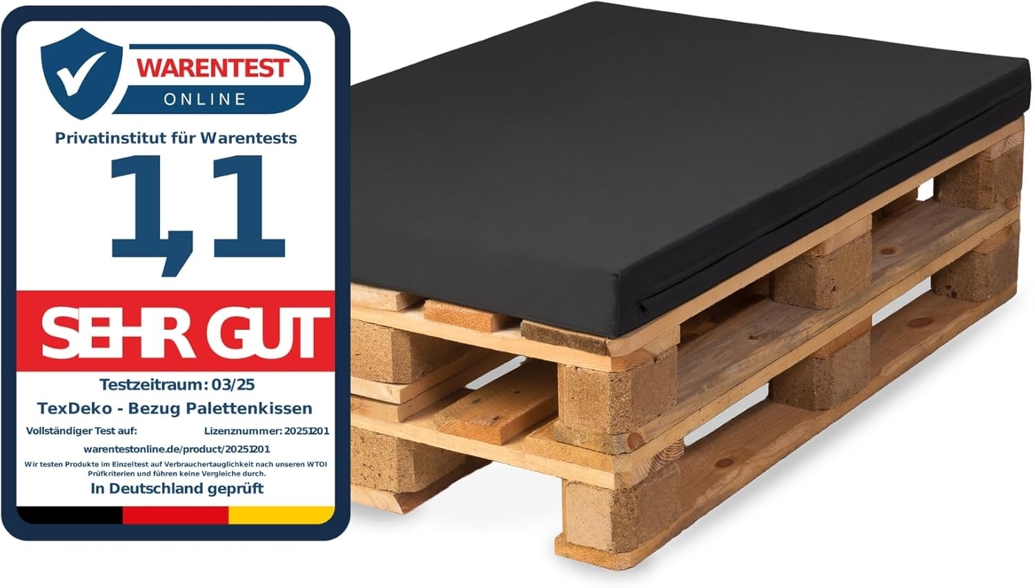 TexDeko Palettenkissen BEZUG (NUR BEZUG) für Palettenpolster, Palettenkissen, In- & Outdoor geeignet, Top Qualität Bild 1