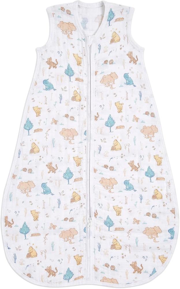 aden + anais™ Schlafsack, 1,0 TOG Wert, tragbare Decke für Babys, Bunte Muster für Mädchen & Jungen, Schlafsack für Neugeborene aus 100% Baumwoll-Musselin, 0-6 Monate, Winnie in The Woods Bild 1