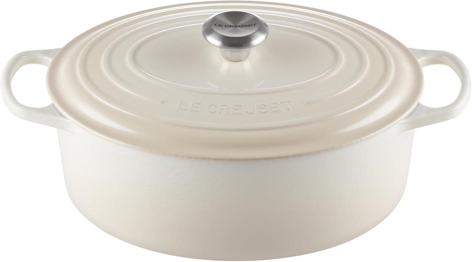 Le Creuset Bräter 'Signature' , Gusseisen , Oval, für alle Herdarten und Induktion geeignet, Meringue, 31,0 cm Bild 1