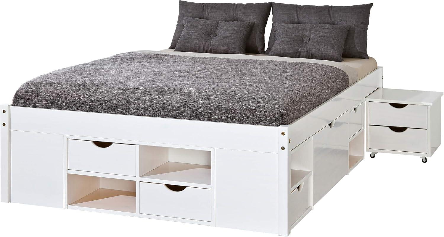 Funktionsbett >Till< 160x200cm weiss mit Rost Bild 1