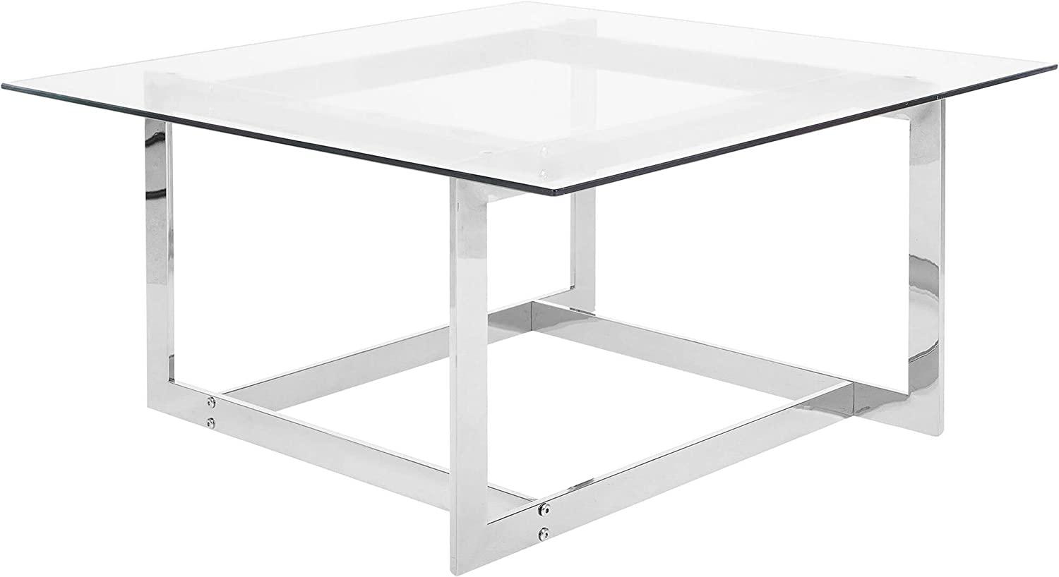Couchtisch Glas Silber quadratisch 80x80 cm CRYSTAL Bild 1