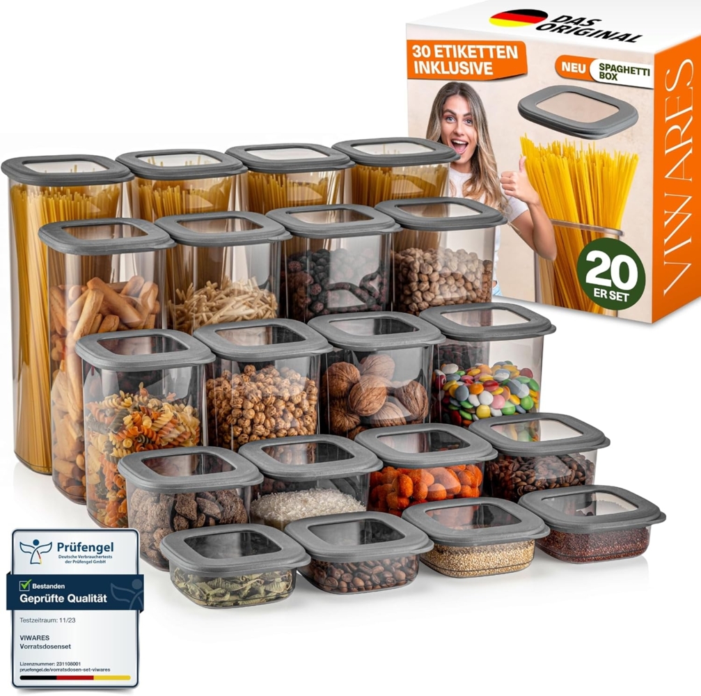 Viwares Vorratsdosen mit Deckel Luftdicht, 20er Vorratsbehälter Set BPA-Frei, Vorratsdose zur Müsli Mehl Aufbewahrung Küche, Praktische Organizer Küche, Frischhaltedosen für Lebensmittelaufbewahrung Bild 1