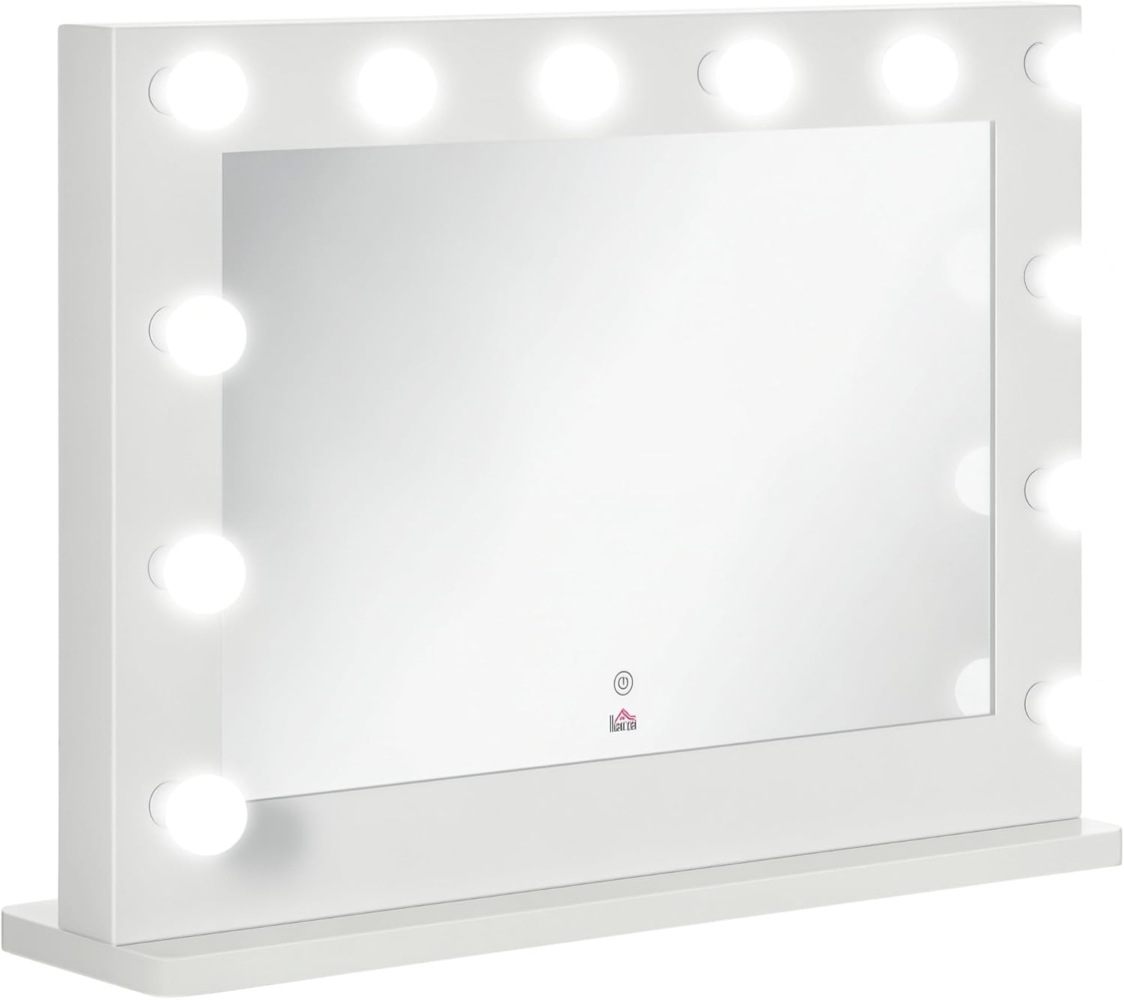 HOMCOM Spiegel Kosmetikspiegel mit 12 Dimmbare LED Lampen (Schminkspiegel, 1-St, Hollywood Spiegel), 80 x 60 cm Bild 1