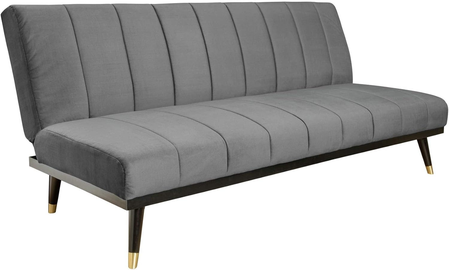 riess-ambiente 3-Sitzer PETIT BEAUTÉ 180cm grau / schwarz, Einzelartikel 1 Teile, Wohnzimmer · Samt · mit Bettfunktion · Schlafcouch · Retro Design Bild 1