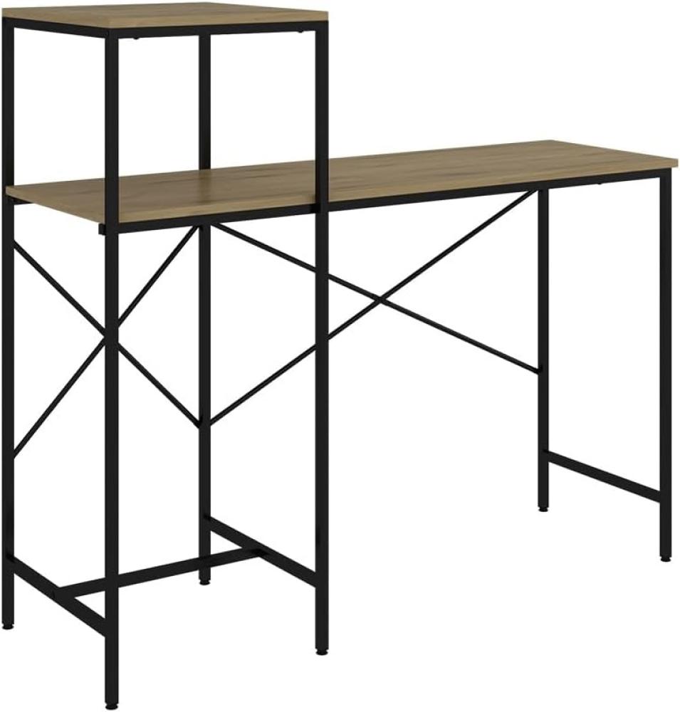 Vicco Arbeitstisch Fyrk 120 x 75 cm, Eiche Schwarz, Schreibtisch, Arbeitsplatz, Industrial Bild 1