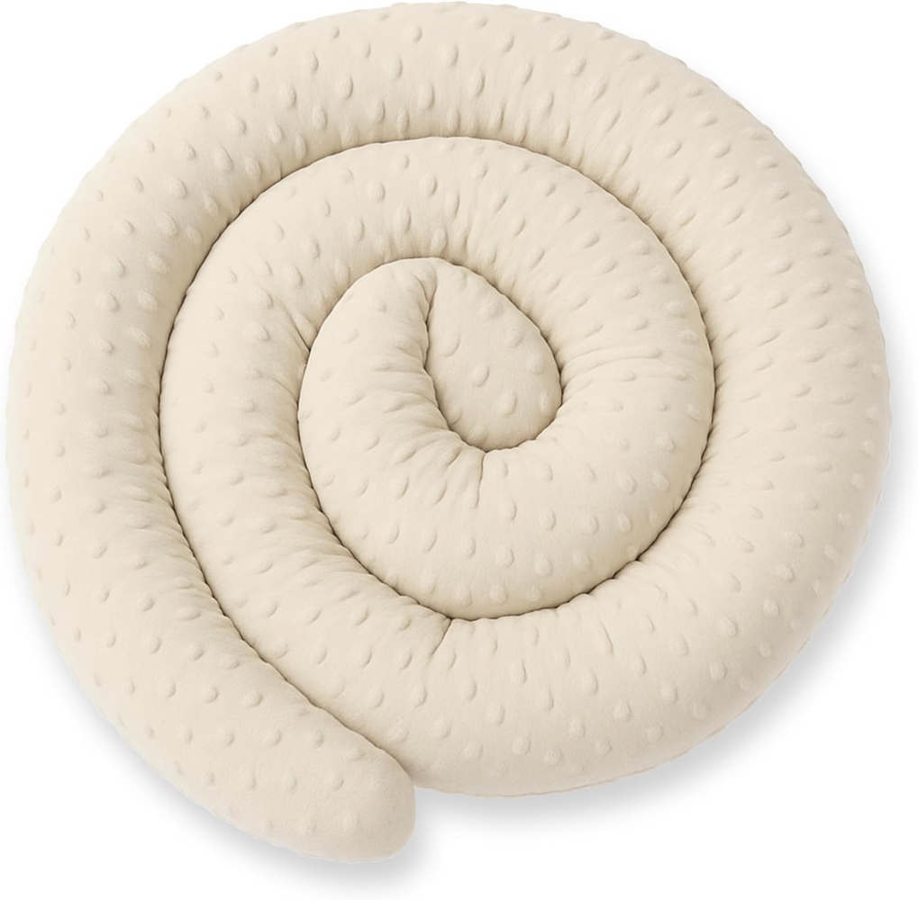 XXXL 400 cm Bettschlange für Allergiker Bettkissen Stillkissen Bettrolle Zierkissen Bettumrandung Schlange Handmade 100% Minky ekmTRADE (91 – Minky Beige, 400 cm) Bild 1