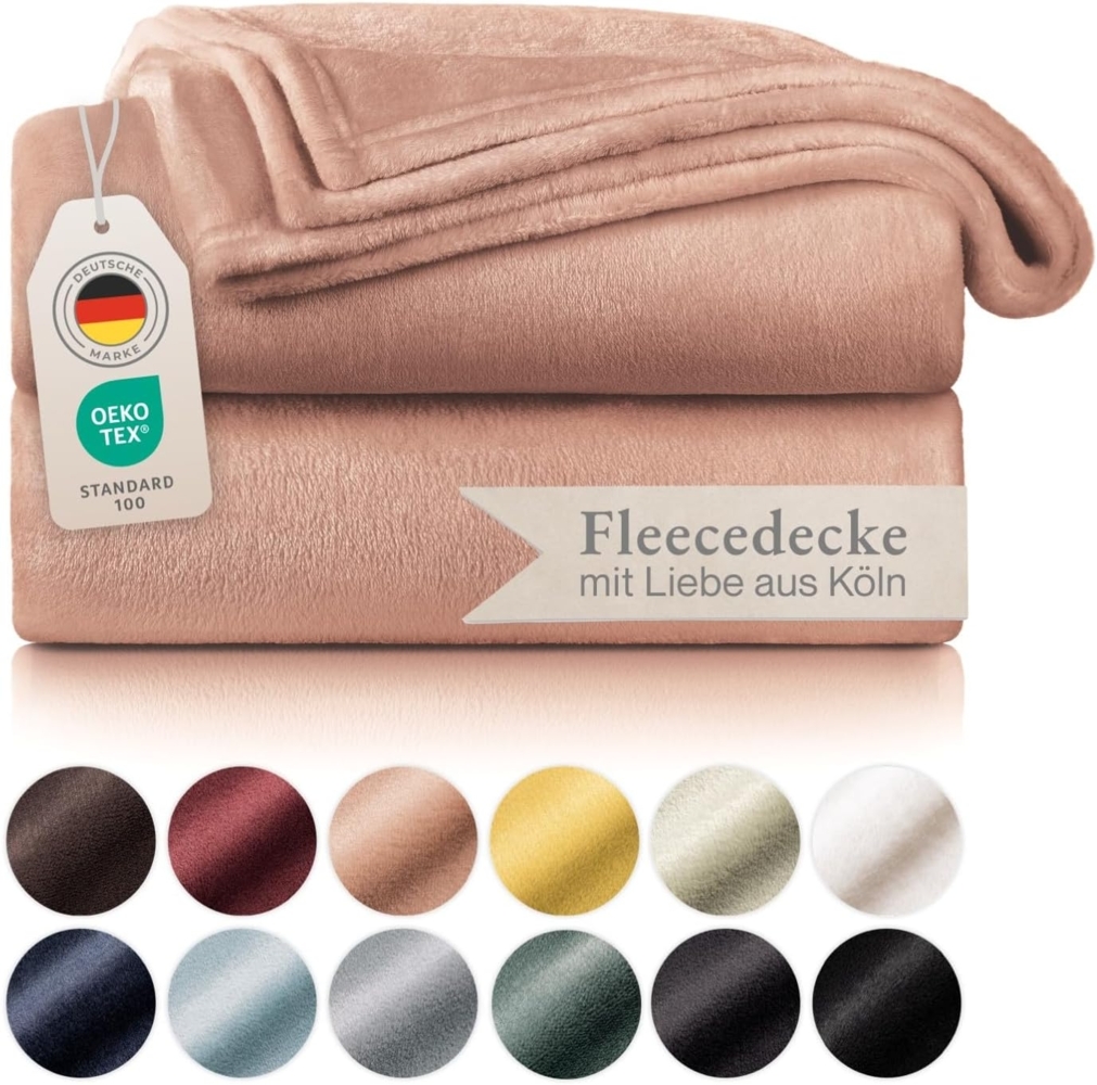 Blumtal Kuscheldecke aus Fleece - hochwertige Decke, Oeko-TEX® Zertifiziert in 220x240 cm, Kuscheldecke flauschig als Sofadecke, Tagesdecke oder Winterdecke, Dusty pink - rosa Bild 1