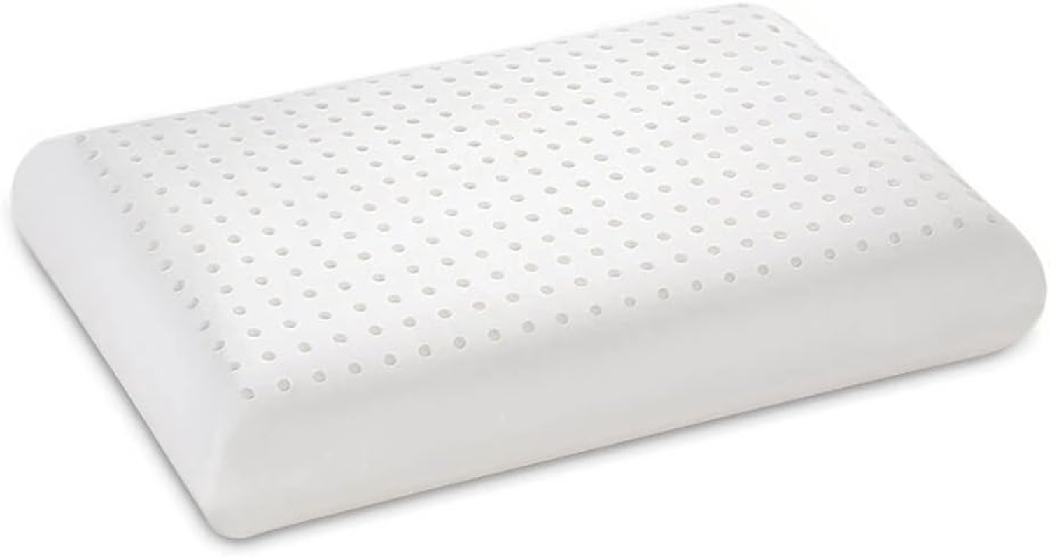 Letti Moderni Latexkissen Natur Classic - Nackenkissen Baumwoll Kissenbezug - 40x60, 40x70, 40x80 Höhe 14 cm - 40x70x14 Bild 1
