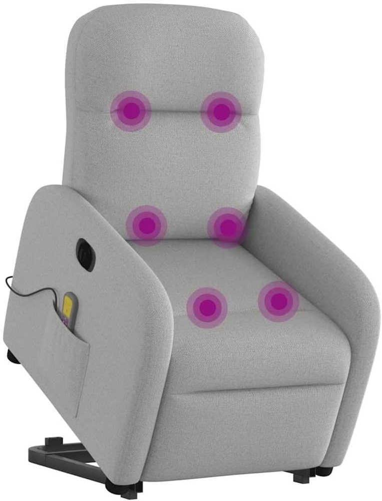 Massagesessel mit Aufstehhilfe Elektrisch Wolkengrau Stoff 3303011 Bild 1