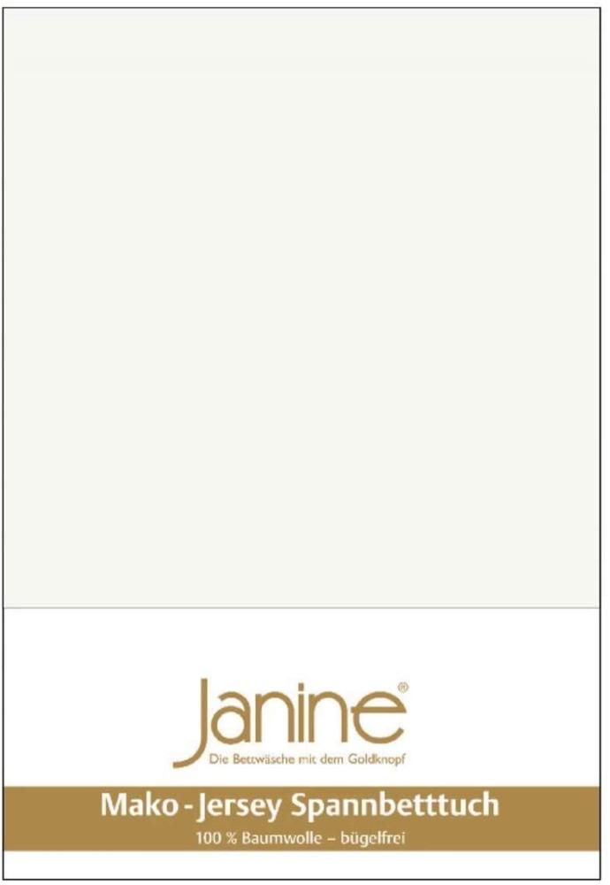 Janine Mako Jersey Spannbetttuch Bettlaken 140-160x200 cm OVP 5007 09 ecru Bild 1