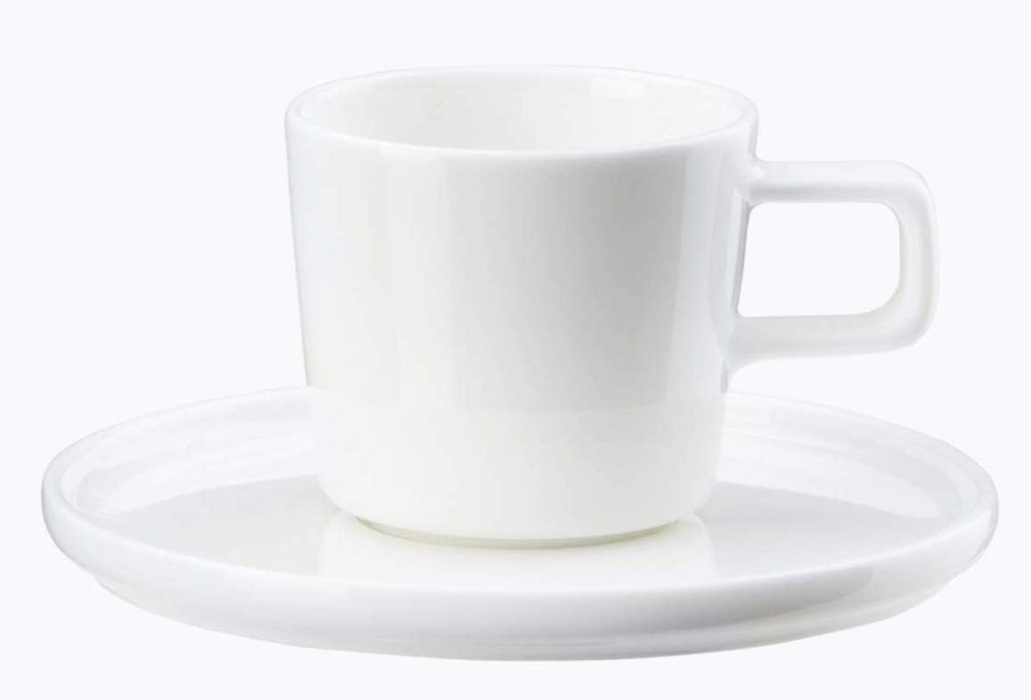 ASA Selection oco Espressotasse mit Unterteller, Espresso Tasse, Kaffeetasse, Untertasse, Fine Bone China, Weiß, 2030013 Bild 1