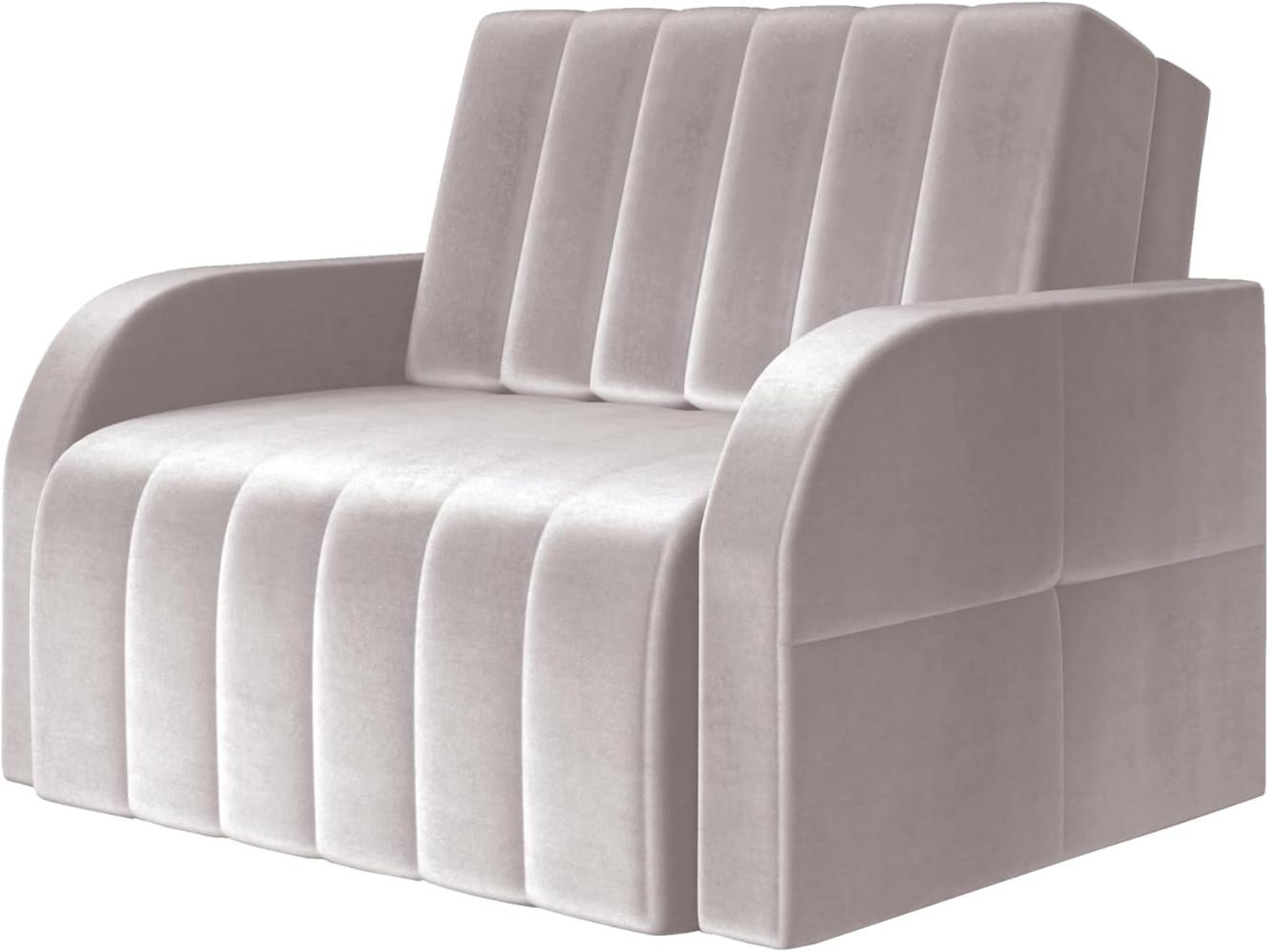 MOEBLO Kindersofa aus Samtstoff MONTANA 80, mit Bettfunktion Schlafsofa mit Bettkasten Sessel mit Schlaffunktion Schlafsessel Sofa Sessel Jugendsofa Schlafsofa 1-Sitzer Gästebett, mit Relaxfunktion Bild 1