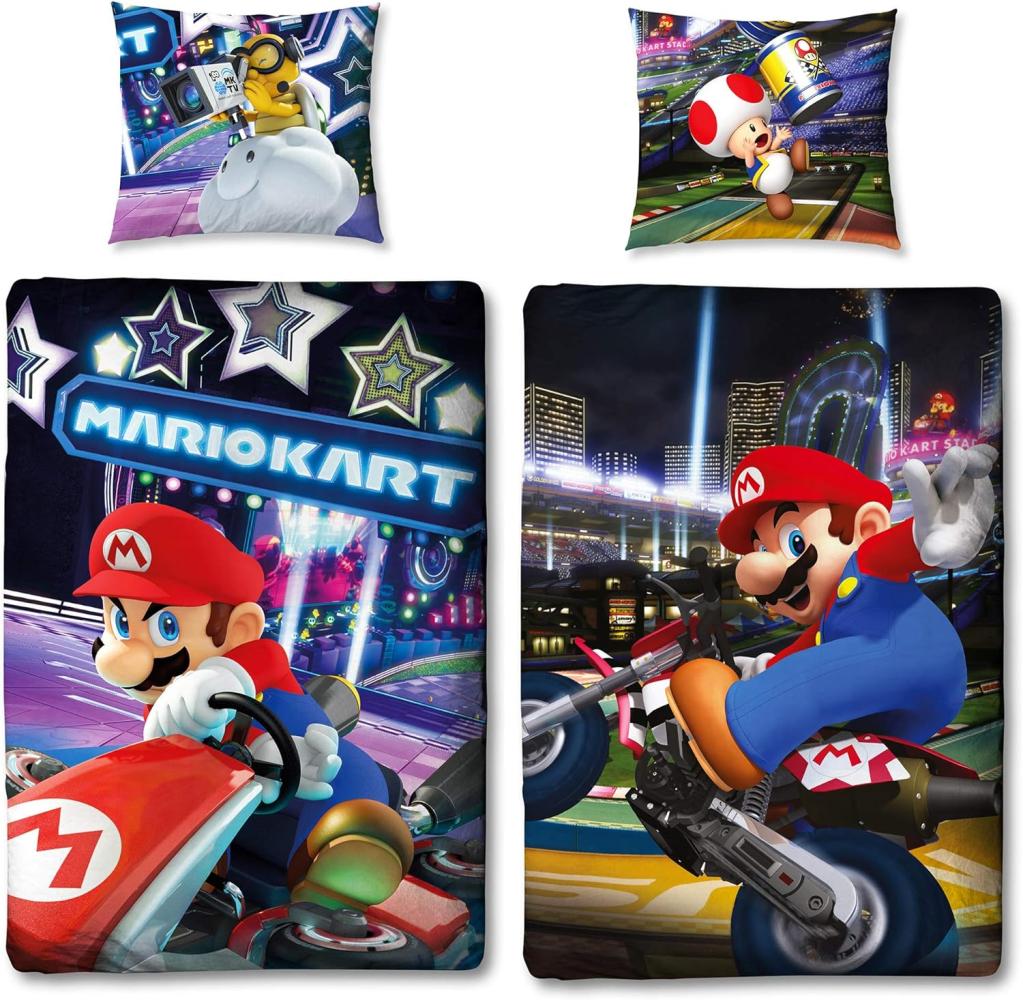 Bettwäsche Super Mario Kart Biber / Flanell Bild 1