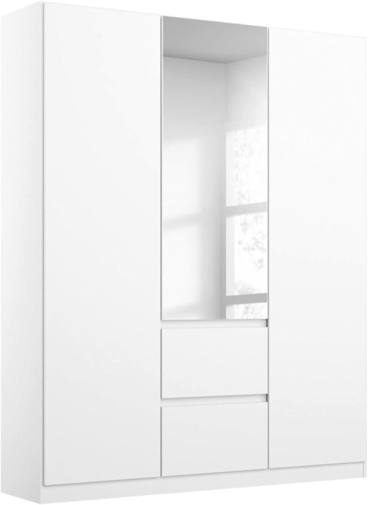 Kleiderschrank NIDDA 3-türig weiß Spiegel inkl. push-to-open 136 cm Bild 1