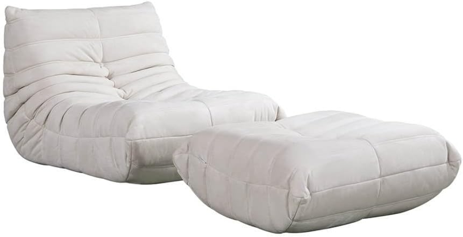HOME DELUXE Relaxsessel mit Hocker CHILL - Beige Bild 1