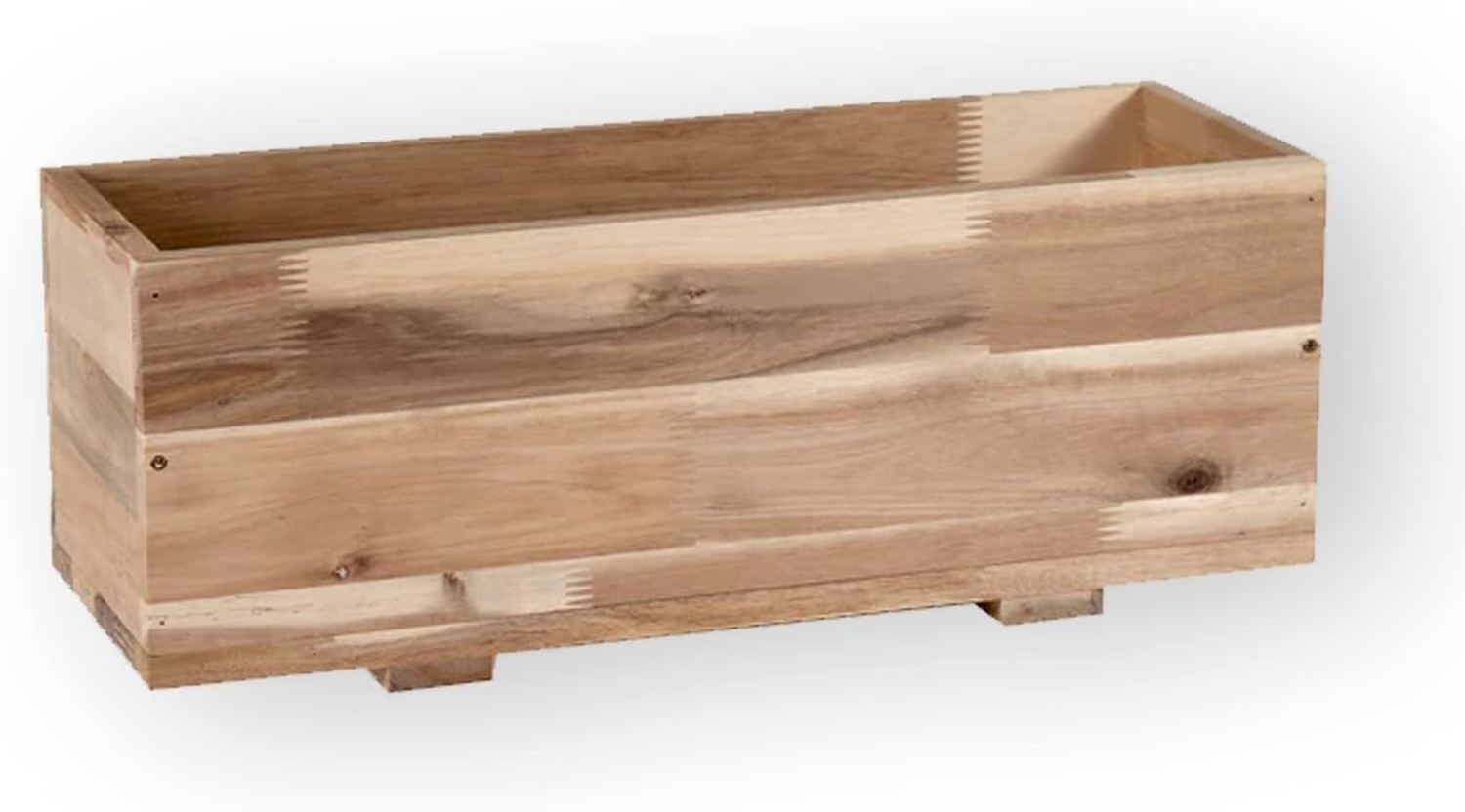 colourliving Blumenkasten Pflanzkübel Holz FSC Akazienholz eckig 50 cm (1 St, 1x Pflanzkübel), Akazienholz, Naturbelassen, Unbehandelt Bild 1