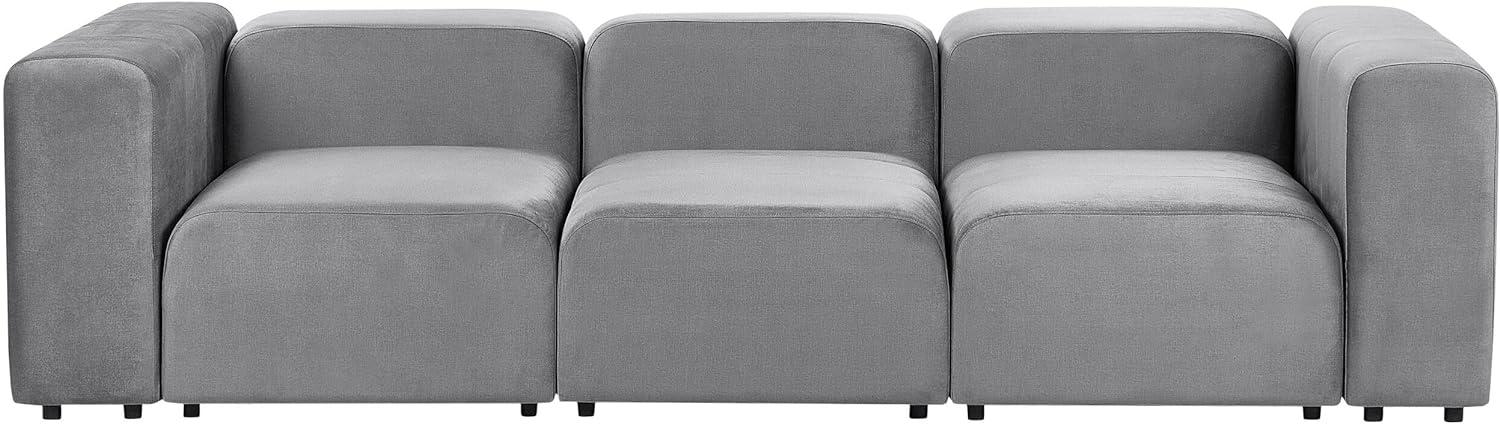 3-Sitzer Sofa Samtstoff grau FALSTERBO Bild 1