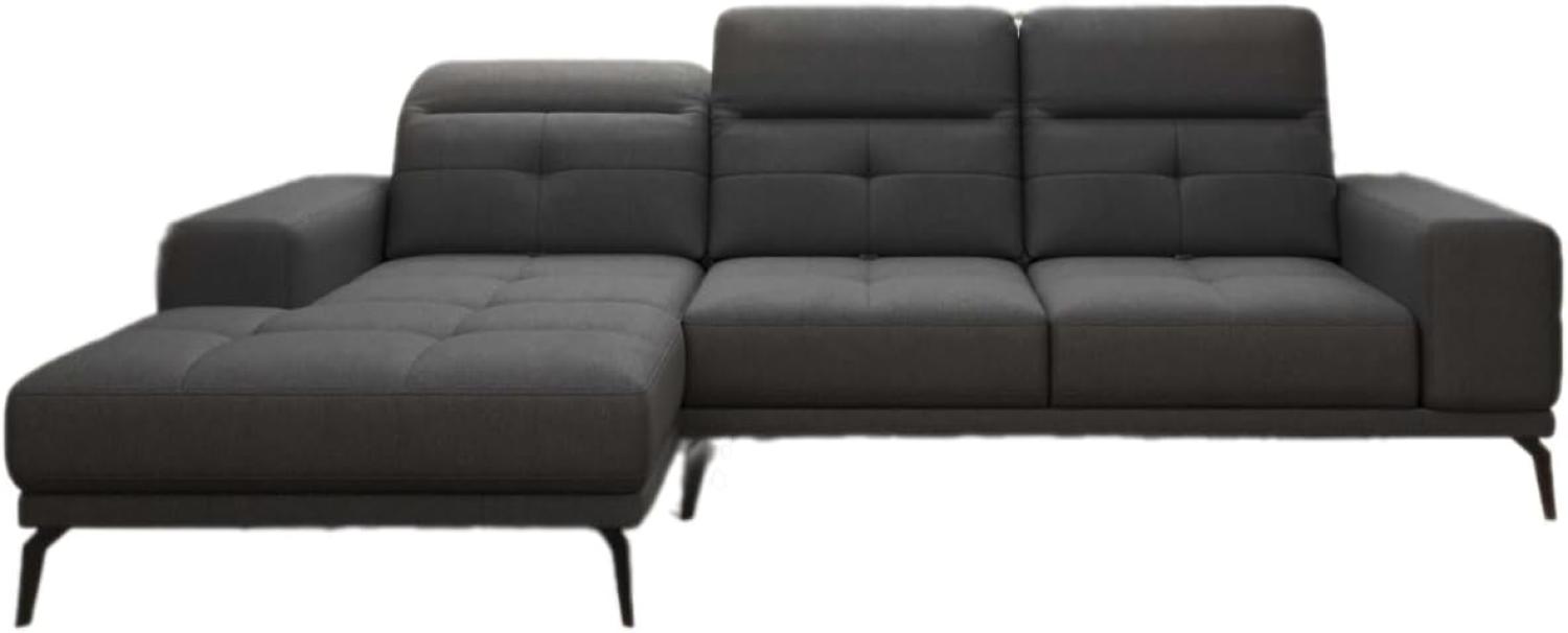 Designer Sofa Terina inkl. Beistellhocker Stoff Schwarz Links Bild 1